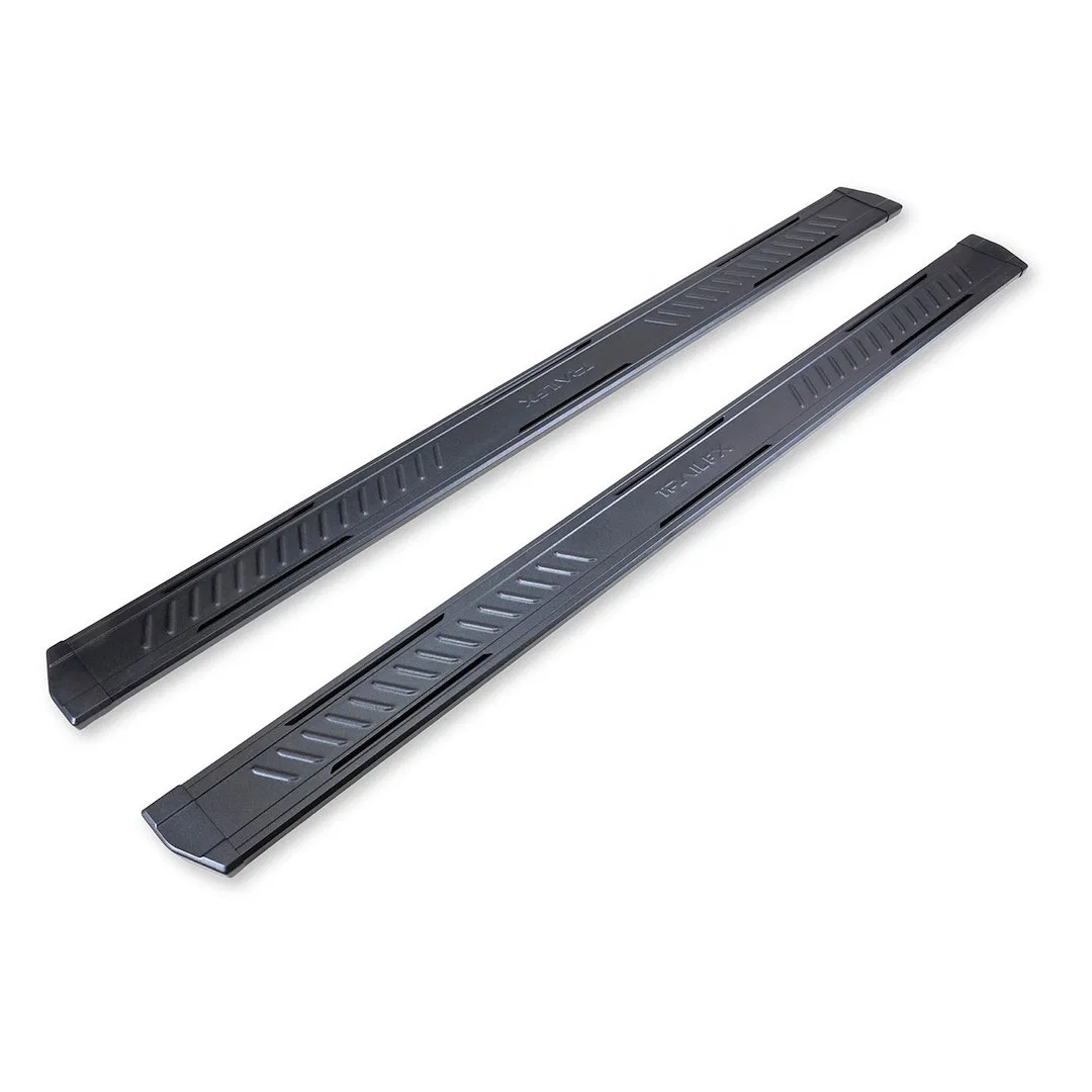 AL6016B – TRAILFX Running Board, With 6-1/2 Inch Wide Step Area Powder Coated Titanium Black Aluminum With Welded End...